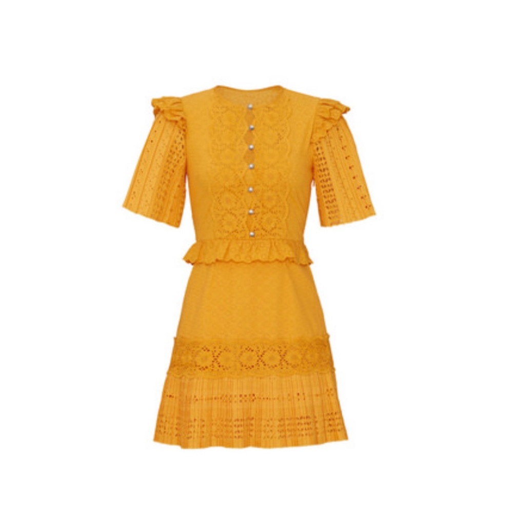 Sleeved Yellow Mini Dress